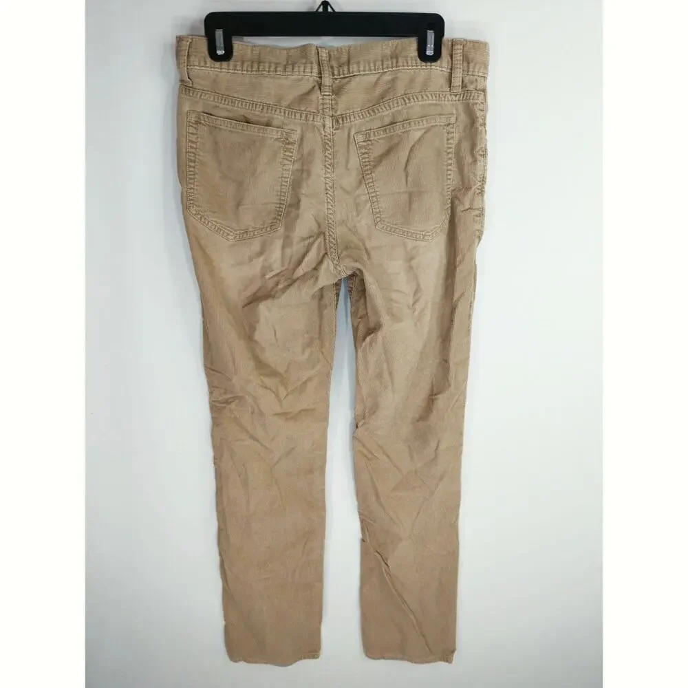 J. Crew Mens Khaki Corduroy Cotton Straight Fit Slim Fit Pants Size 31W X‎ 32L